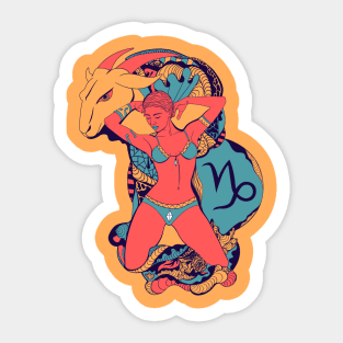 Retro Triad Capricorn Beauty Sticker